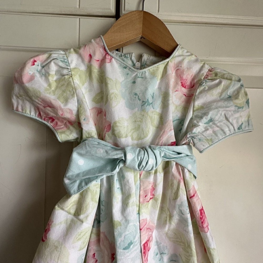 Hartstrings Baby Floral Romper Girls 12 Month Pink Green‎ Cotton Easter Spring